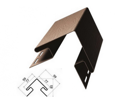 Внешний (наружный) угол коричневый для винилового сайдинга от производителя  Россия по цене 690 р