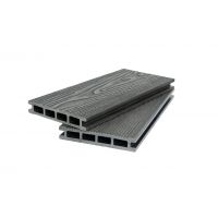 Террасная доска ДПК 3D+вельвет пустотелая двухсторонняя Черный Террасная доска ДПК 3D+вельвет пустотелая двухсторонняя Черный