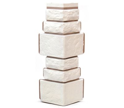 Угол Дикий камень - Белый от производителя Т-сайдинг по цене 380 р Угол Дикий камень - Белый от производителя Т-сайдинг по цене 380 р