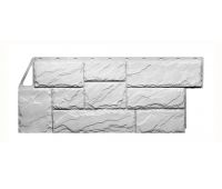 Фасадные панели (цокольный сайдинг) коллекция Камень Крупный - Мелованный белый