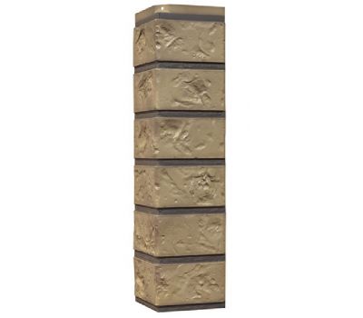 Угол наружный Цокольный сайдинг «Старый форт» Золотистый от производителя  Nordside по цене 488 р