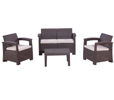 Диван и кресла RATTAN Comfort 4 Венге. Подушки бежевые. от производителя Rattan по цене 35 000 р Диван и кресла RATTAN Comfort 4 Венге. Подушки бежевые. от производителя Rattan по цене 35 000 р